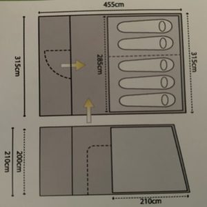 Highlander Outdoor Maple 5 Person size guide footprint