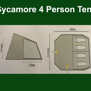 Highlander Outdoor Sycamore 4 Person Tent footprint and size guide