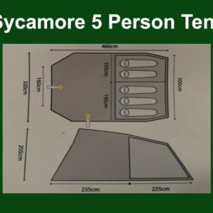 Highlander Outdoor Sycamore 5 Person Tent footprint and size guide