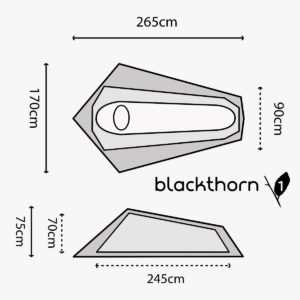 Highlander outdoor blackthorn 1 person tent size guide ten131-spec-lineart