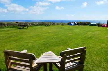 Treen Farm Campsite seats and view