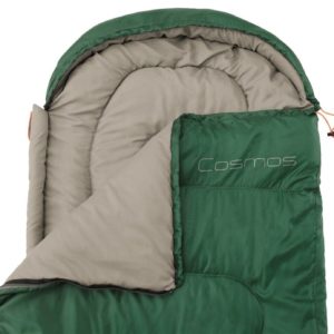 Easy Camp Cosmos Sleeping Bag Green close up and open