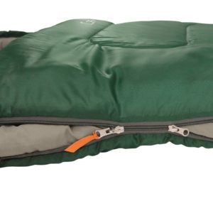 Easy Camp Cosmos Sleeping Bag Green close up and open