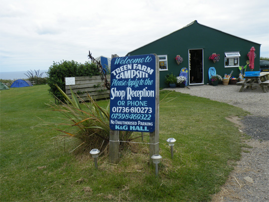 Treen Farm campsite entrance