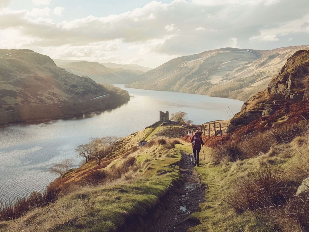 What kind of historical and cultural sites can be found on UK hiking trails?