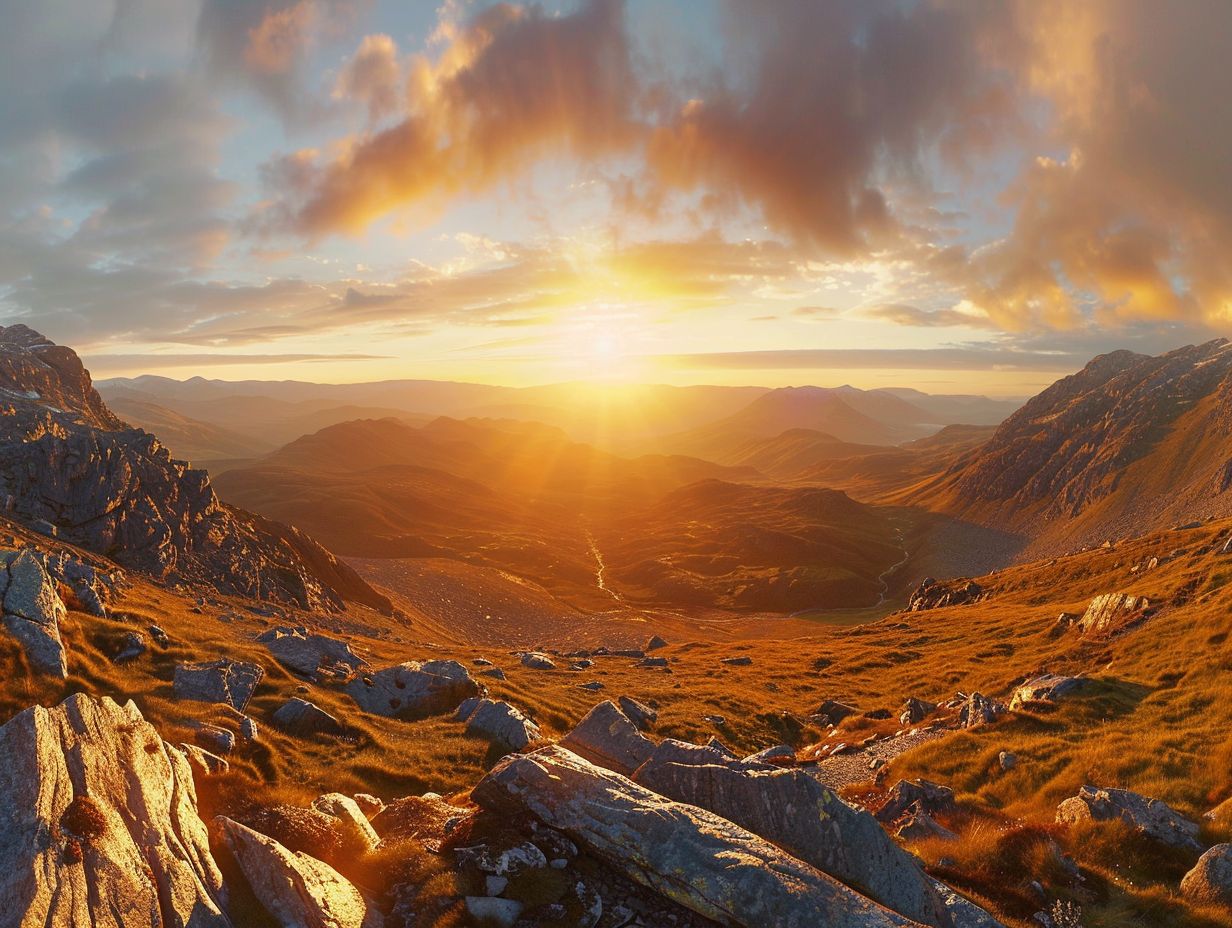 What are the best UK hiking trails for sunrise and sunset views?