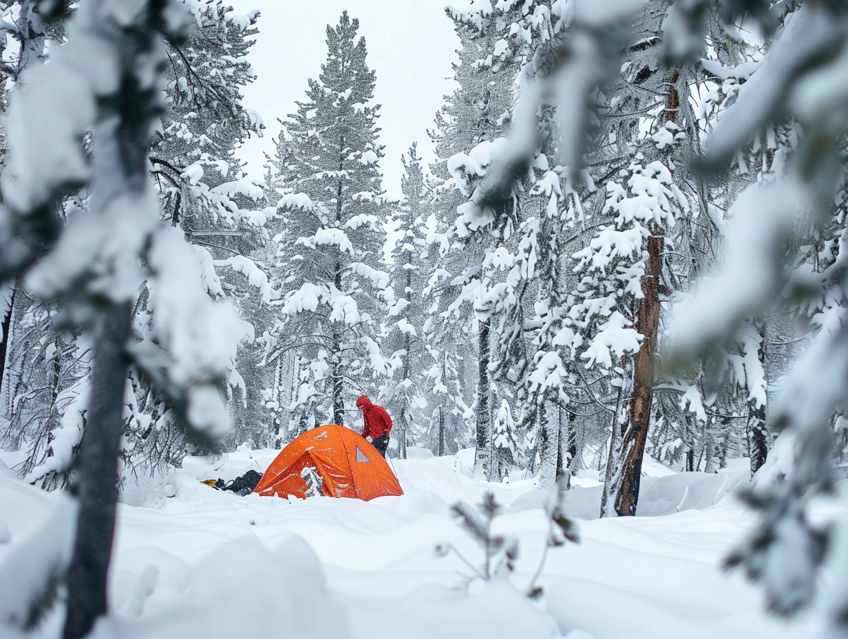 What are the essential items to bring for winter camping in a tent?